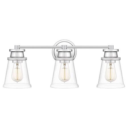 Haverfield 3-Light Polished Chrome Vanity Light